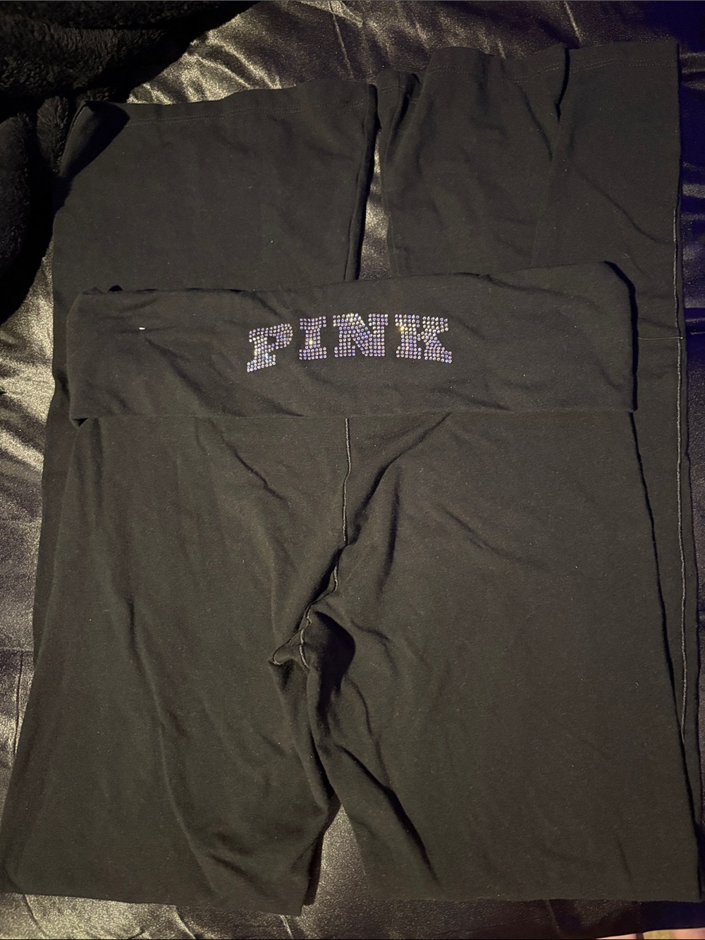 PINK Victoria's Secret Black Leggings with Branded Waist Tag